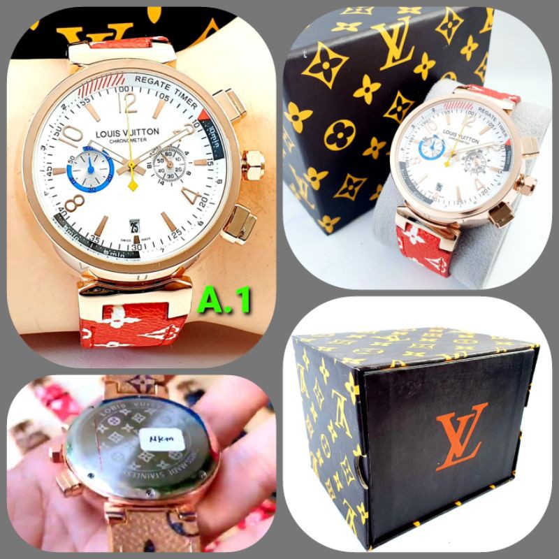 Jam Tangan Wanita Louis Vuitton LV117KB Chronograph Free Box Original Grade Semi Super