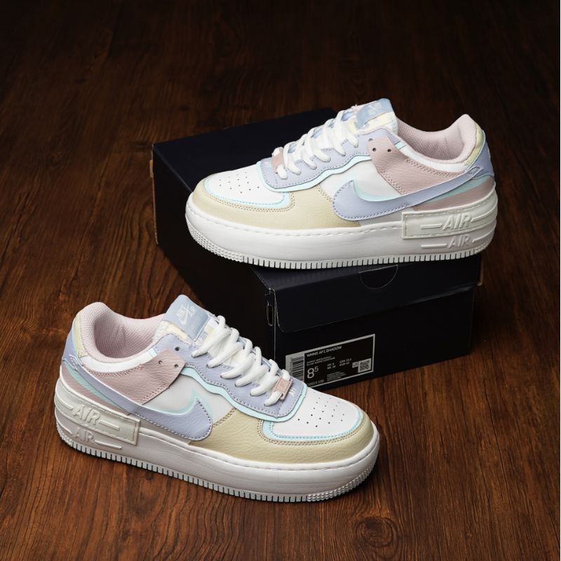 Sepatu Sneakers Nike air force 1 shadow ghost glacier blue fossil rose