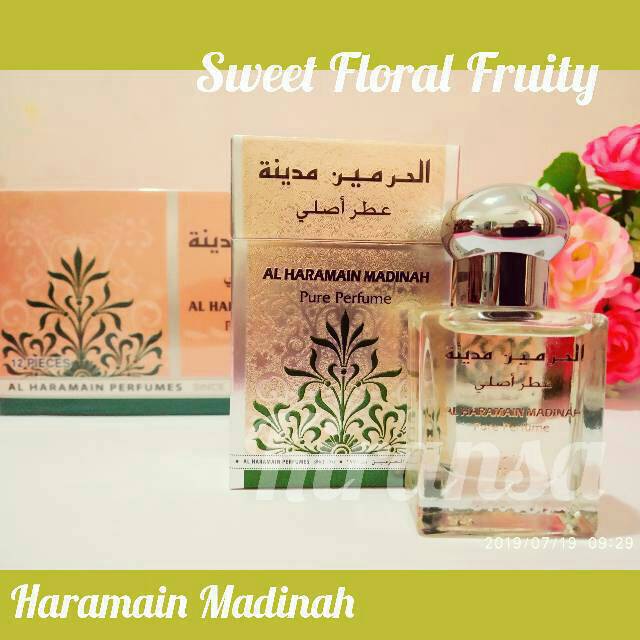 Parfum Al Haramain madinah  non alkohol 15 ml roll on original from dubai | Haramain madinah parfume aroma raudoh masjid nabawi | tahan lama