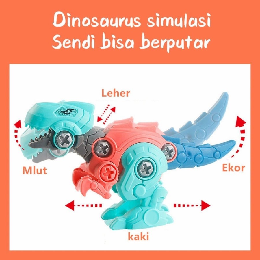 MOMBABY1 Kado Mainan Anak Dinosaurus DIY bongkar pasang / Mainan rakit Dino