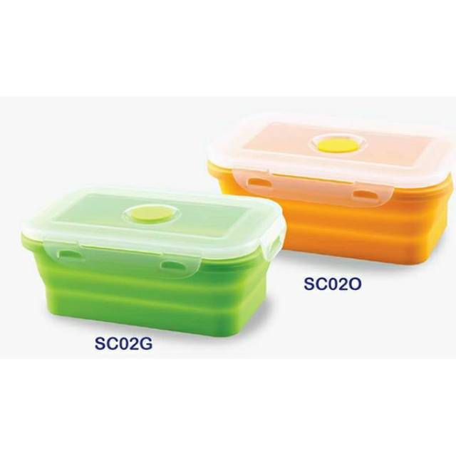 ♥BabyYank♥ BABY SAFE SC02 COLLAPSIBLE SILICONE FOOD CONTAINER 540ML TEMPAT MAKAN SILIKON LIPAT