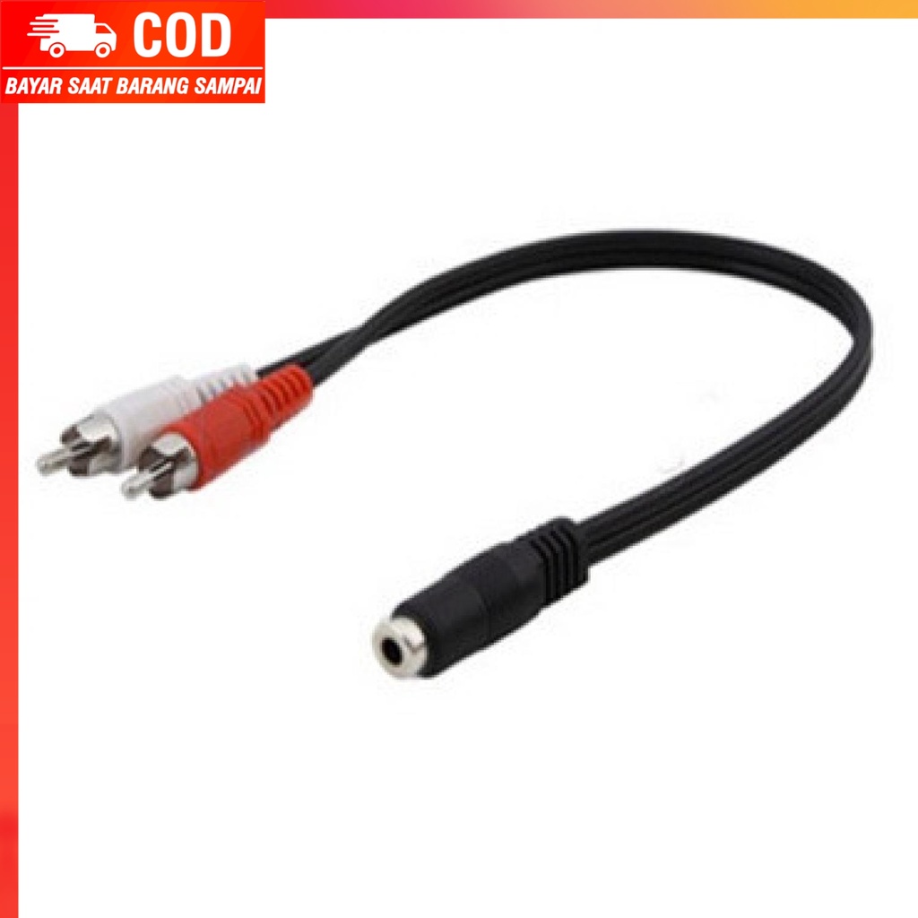 (100% BARANG ORI) Kabel Adapter Audio 3.5mm Female ke RCA Male HiFi 40cm