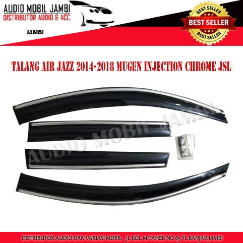 DOOR VISOR / TALANG AIR JAZZ 2014-2018 MUGEN INJECTION LIST CHROME JSL