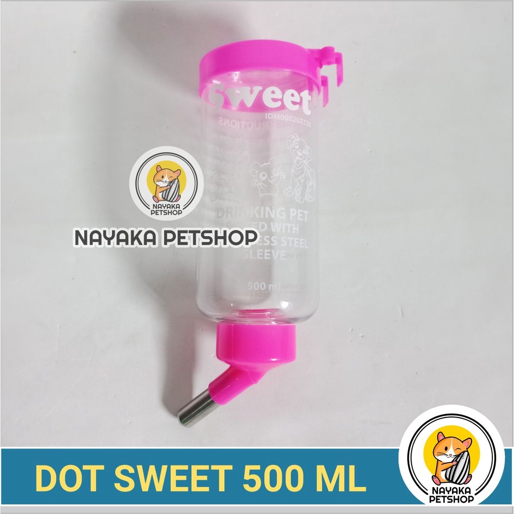 Dot Sweet 500 ml Botol Minum Kucing Wadah Air Kelinci Tempat Minum Marmut Guinea Pig Musang