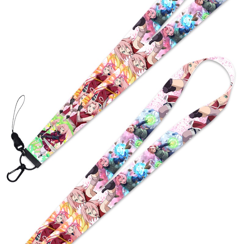 Haruno Tali Lanyard Kaset Desain Sakura Naruto Dapat Dilepas