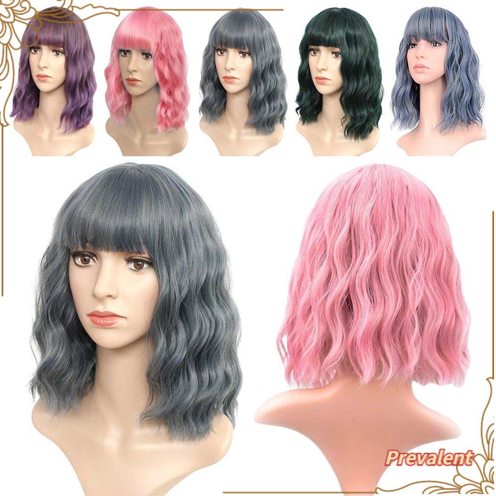 Wig / Rambut Palsu Wanita Model Panjang Bergelombang Dengan Poni Untuk Cosplay / Halloween