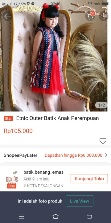 Etnic Outer Batik Anak Perempuan