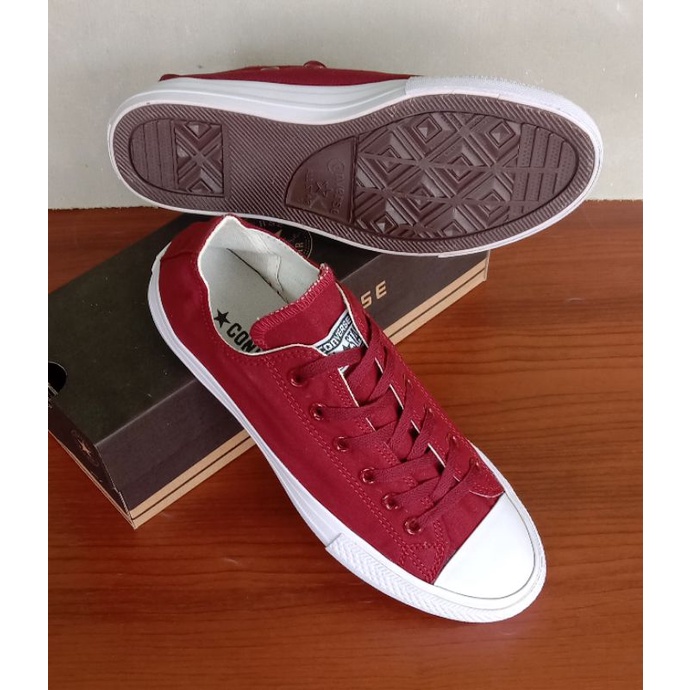 (free box converse)sepatu converse all star ct chuck taylor maroon all star ct merah maroon