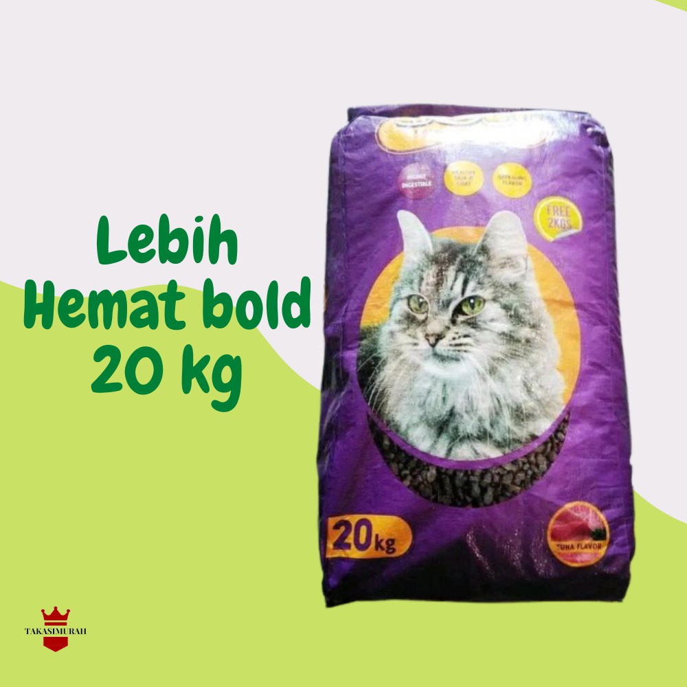 Makanan Pakan Kering Kucing Bold Kemasan 20 Kg Lebih Hemat dan Murah