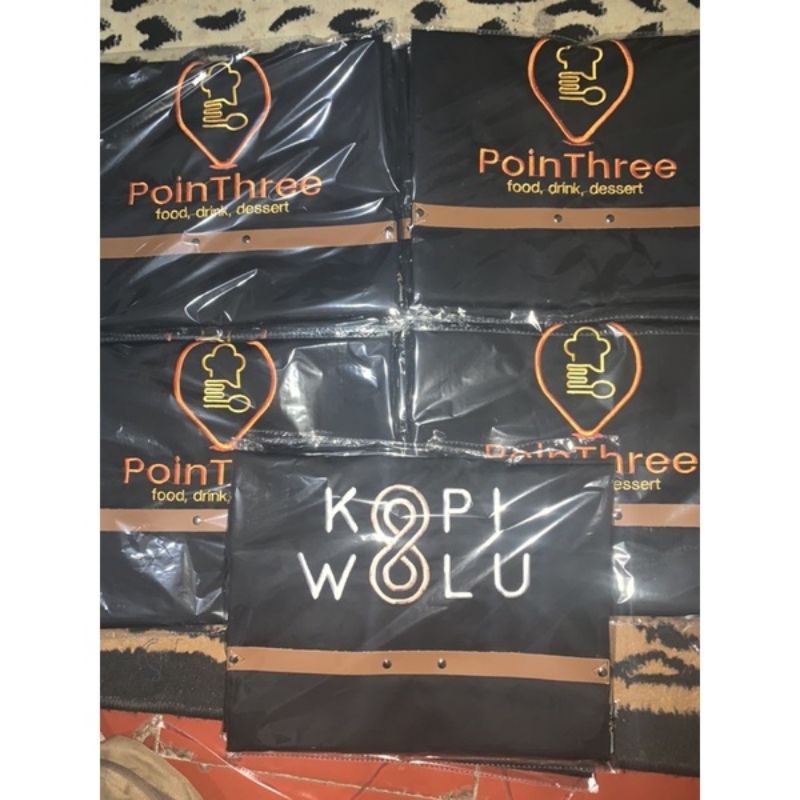 logo bordir dan logo sablon untuk apron, baju chef koki, topi chef
