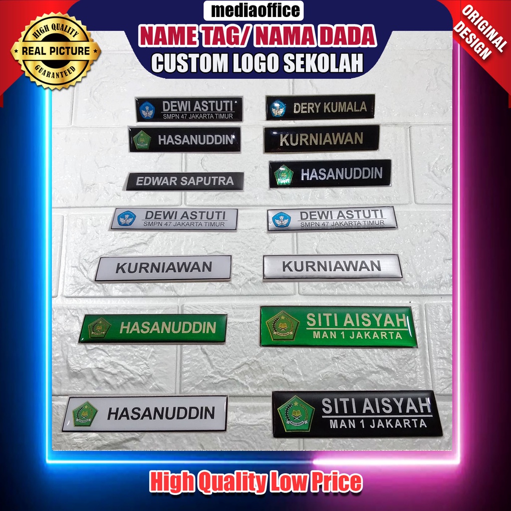 

Name Tag/ Papan Nama SEKOLAH Akrilik - Peniti-Magnet-Paku