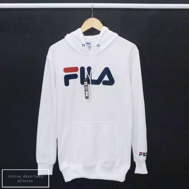 1 Kg Muat 2 Jaket Jaket Hoodie Fila full white Shopee 1 Kg Muat 2 Jaket Jaket Hoodie Fila full white Shopee