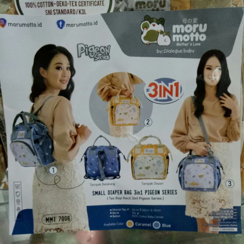 Moru Motto tas bayi kecil 3in1 seri Pigeon MMT7006