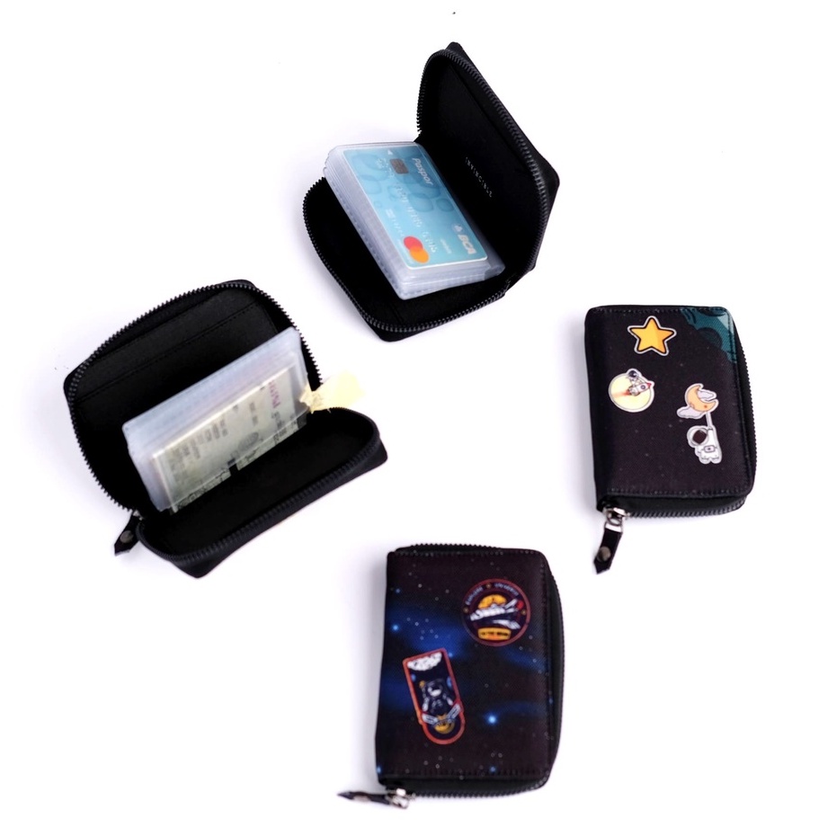 Dompet Card Holder Wallet Mini Resleting Tempat Kartu Atm Emas Antam 24 Slot