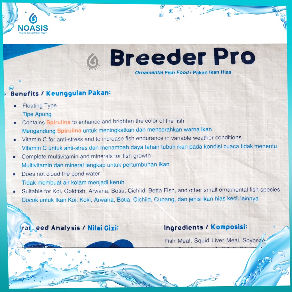 MAKANAN IKAN / PELET IKAN BREEDER PRO IKAN KOI 10kg
