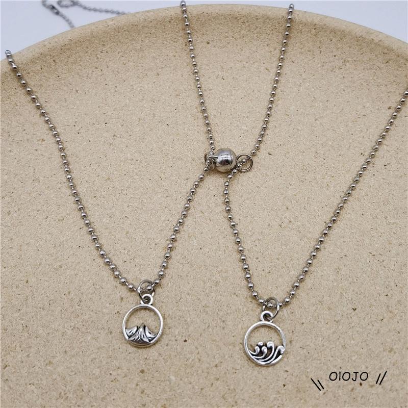 2 Pcs/set Fashion Satu Sama Lain Magnetik Pasangan Kalung Perhiasan Pria Dan Wanita Pasangan Hadiah Hari Valentine - ol