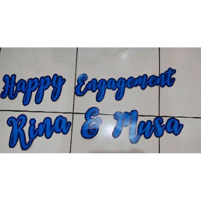 Tulisan Khitbah Day Happy Engagement dan nama