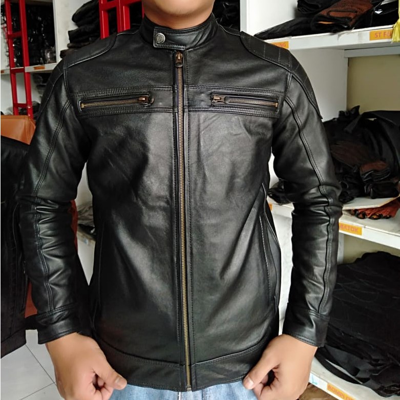 Jaket Kulit Asli Pria Elegant Brownie ARL 033 Silverstone RFLA Ariel