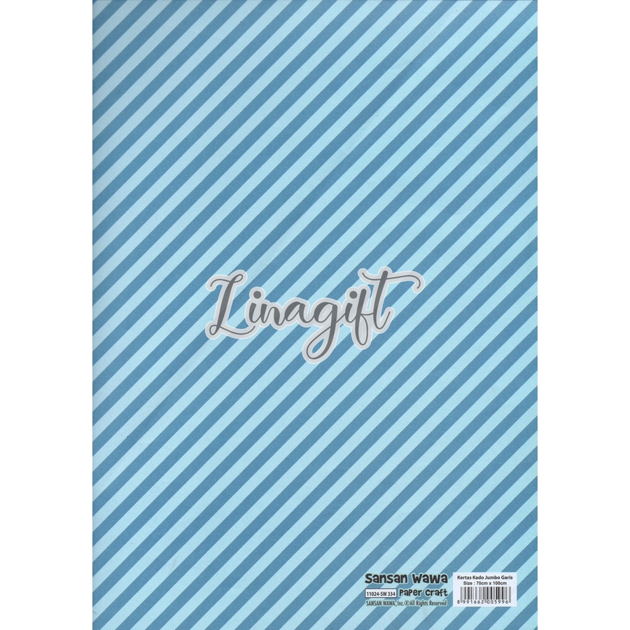 ( 5 Lembar ) JUMBO SALUR - KERTAS KADO SANWA - GIFT WRAP PAPER KOTAK KOTAK KECIL MINI SEDANG PINK BLUE VINTAGE HORIZONTAL STRIPES LINES GARIS BIRU PINK TOSCA HITAM PUTIH