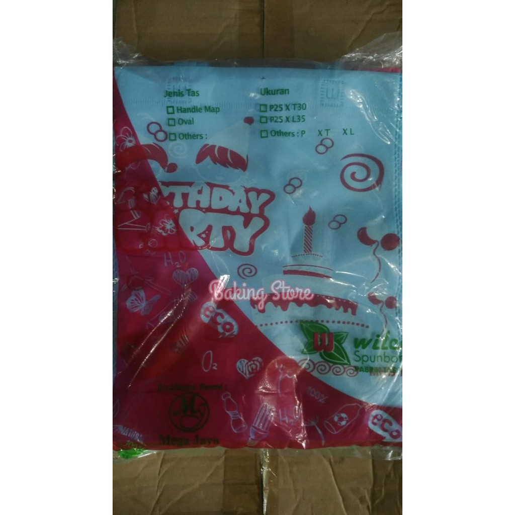 Kantong Tas Kain Ulang Tahun 25x30cm isi 12