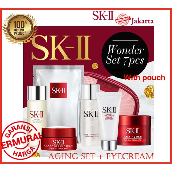 SK-II SK II SKII FTE 30 ml+clear lotion 30+gentle cleanser+rna eye+mask+ RNA 15+pouch