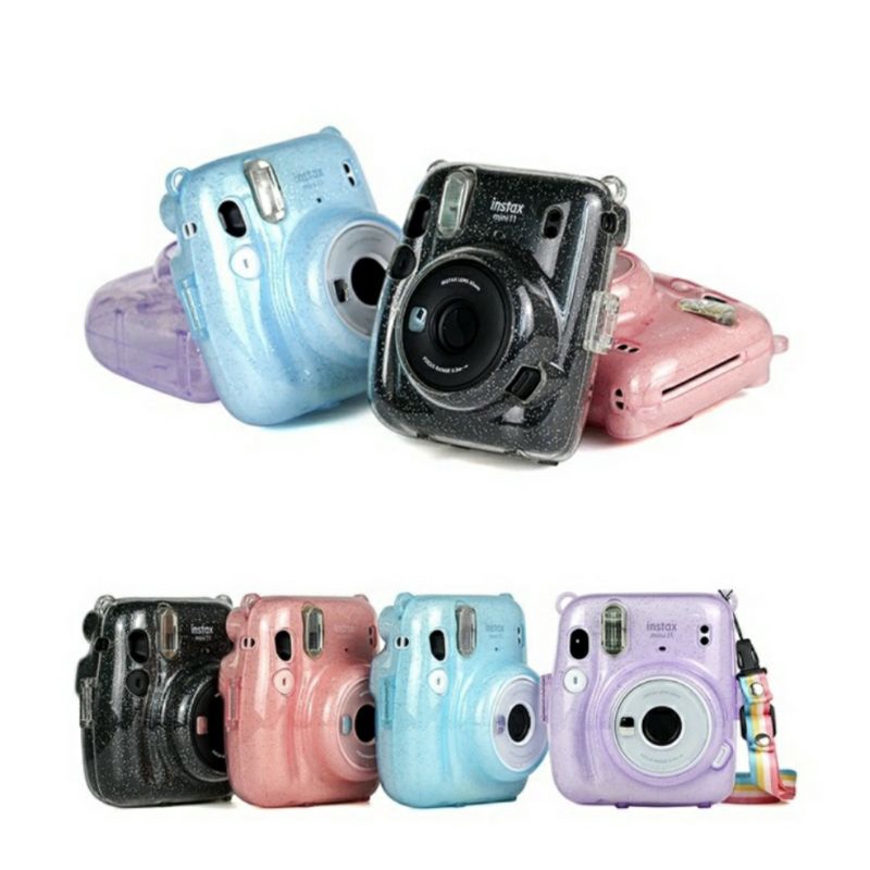 Hardcase Transparan Kamera instax GLITTER/Tas/ camera Mini Polaroid