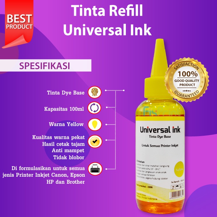 Tinta Universal For Printer Refill isi Ulang Print cartridge 680 682 678 803 802 803 60 703 704 PG810 CL811 PG745 CL746 Pg740 Cl741 PG88 CL98 003 664 bt5000 bt6000 003 664 Original ASLI Printer INK