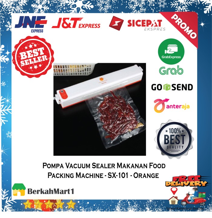 Mesin Pembungkus Makanan Vacum Sealer Elektrik Plastik 220V 100W Top Quality