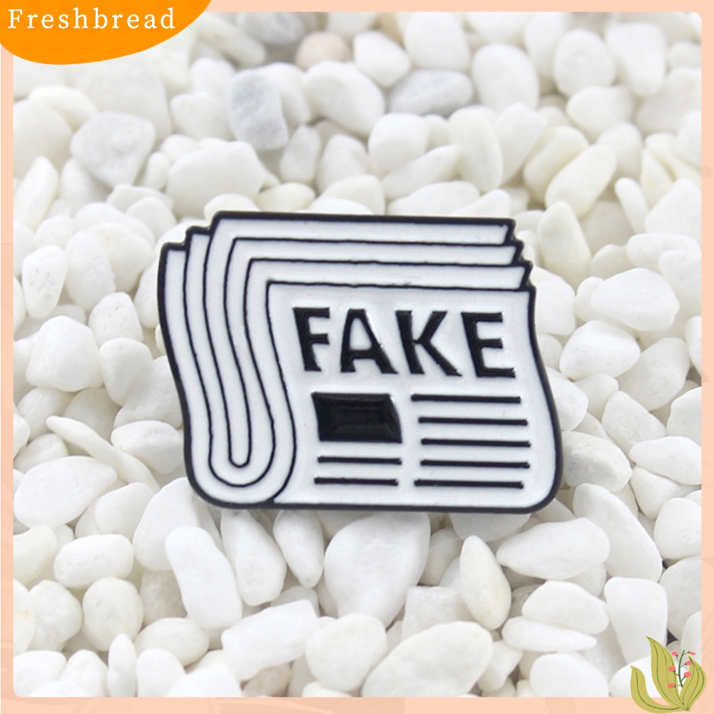 [ TERLARIS]Cartoon Newspaper English Letter Fake Enamel Badge Brooch Pin Clothes Jewelry