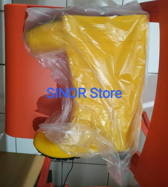 Sepatu Boot Rubber Safety LEGION Acero Tanpa Besi Sepatu Boot Safety Proyek Karet Kuning