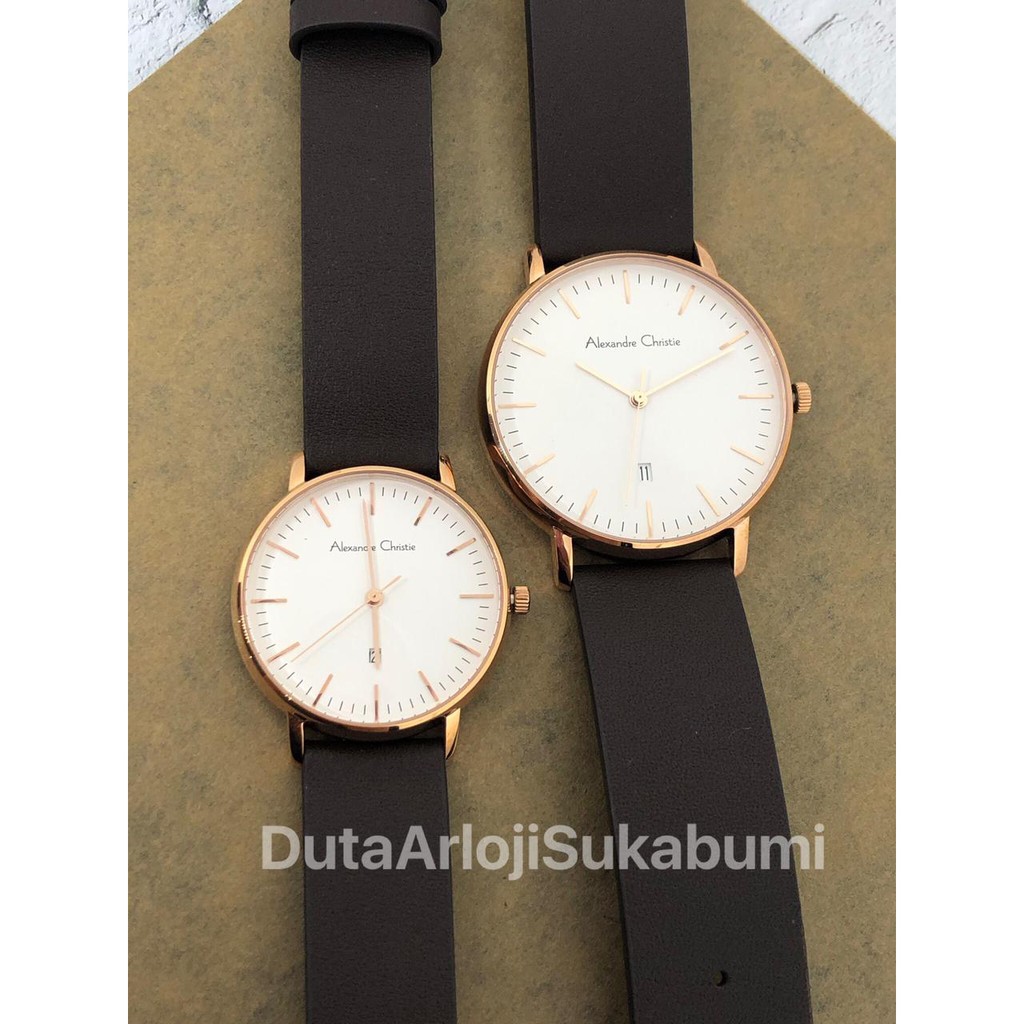 Jam Tangan Couple Alexandre Christie 8420MD Leather (HARGA SATUAN)