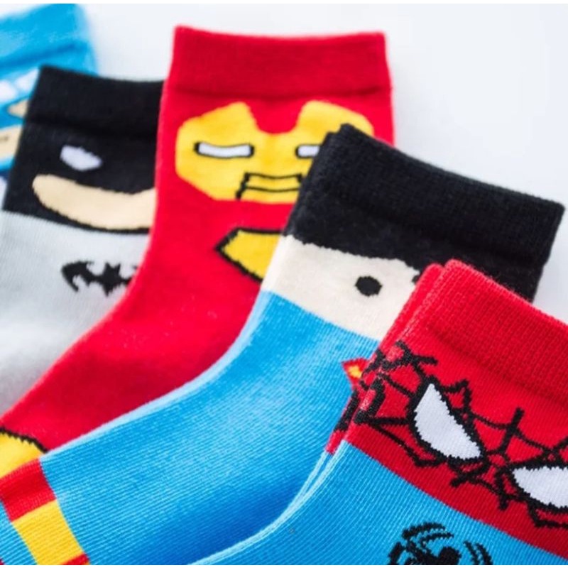 kaos kaki anak motif SUPERHERO ( 2 - 7 tahun )