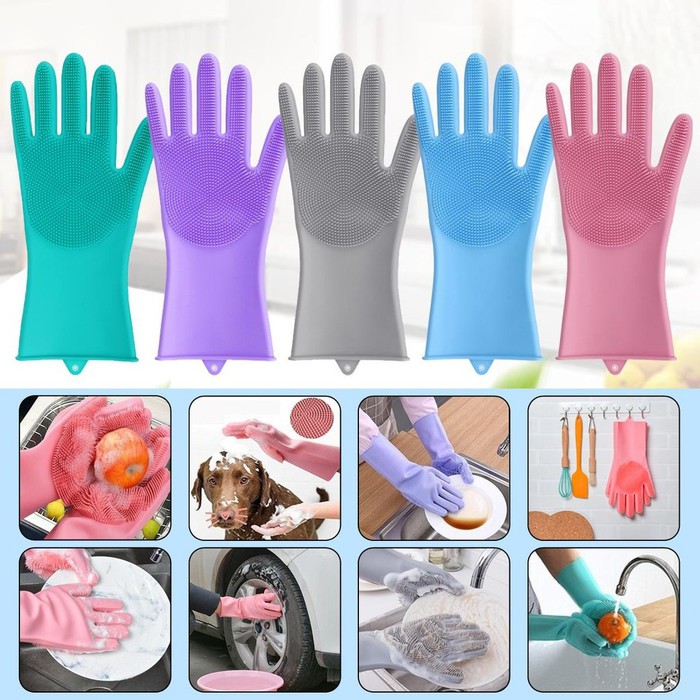 Sarung Tangan Silikon Magic Silicone Gloves Cuci Piring Anti Panas Food Grade