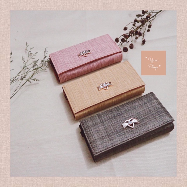 Dompet Lipat Motif Pita Kecil | Elegant &amp; Simple Party Wallet | Yurashop