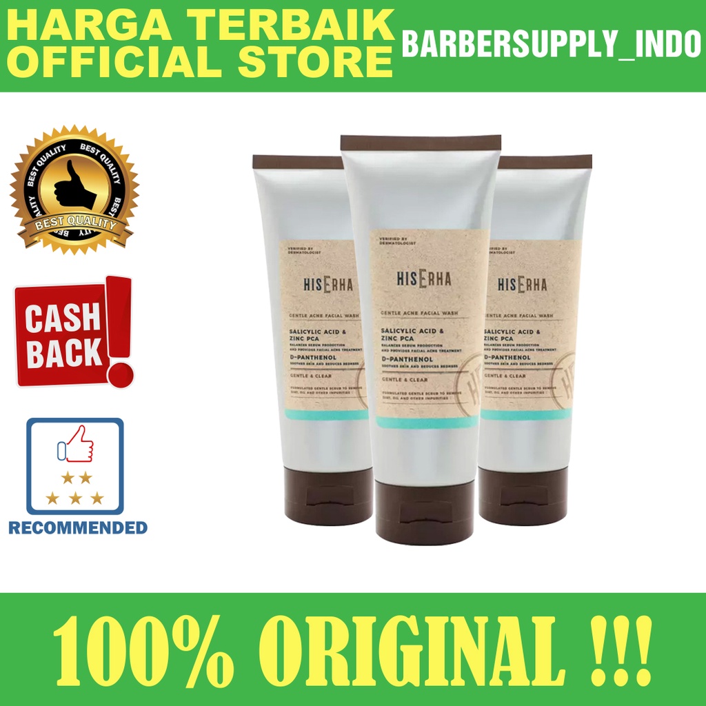 His Erha Gentle Acne Facial Wash Original Sabun Muka Pria