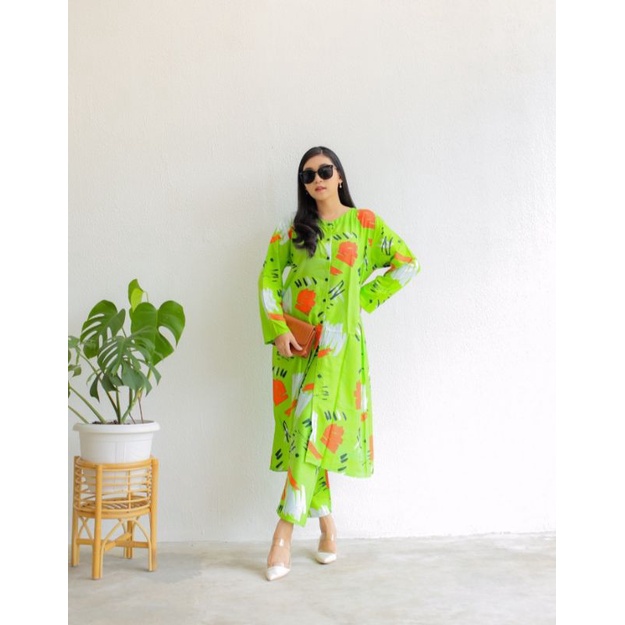 one set wanita tunik / One set tunik full kancing / One set tunik wanita / One set celana tunik