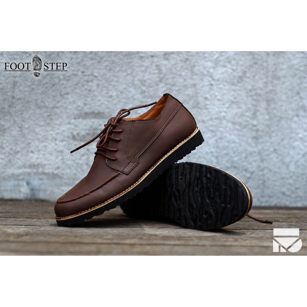 Sepatu Vintage Klasik Pria Cowok Men Derby Sporty Original Footwear | Costa Brown | FORIND x FSTP