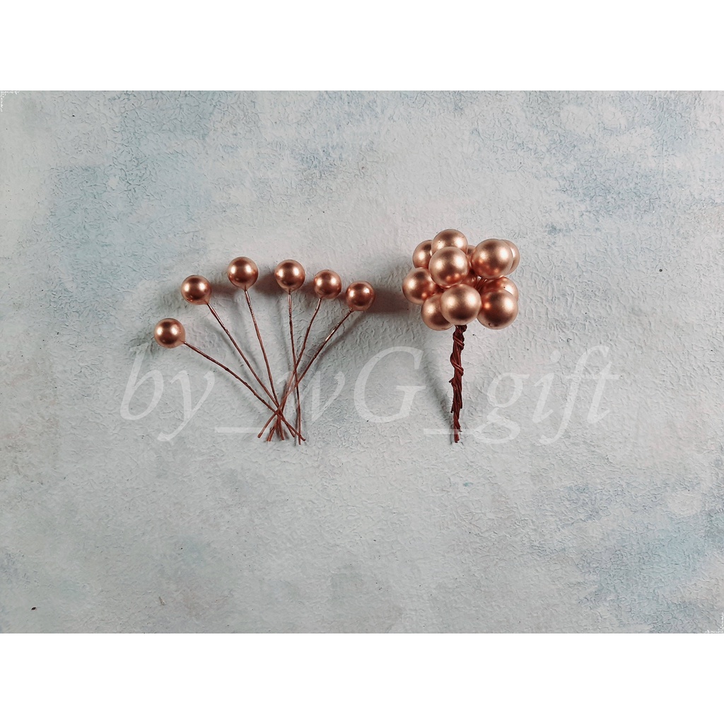 Hiasan Natal: Buah Lobi-Lobi Medium Emas; 1 pack: 12 pcs