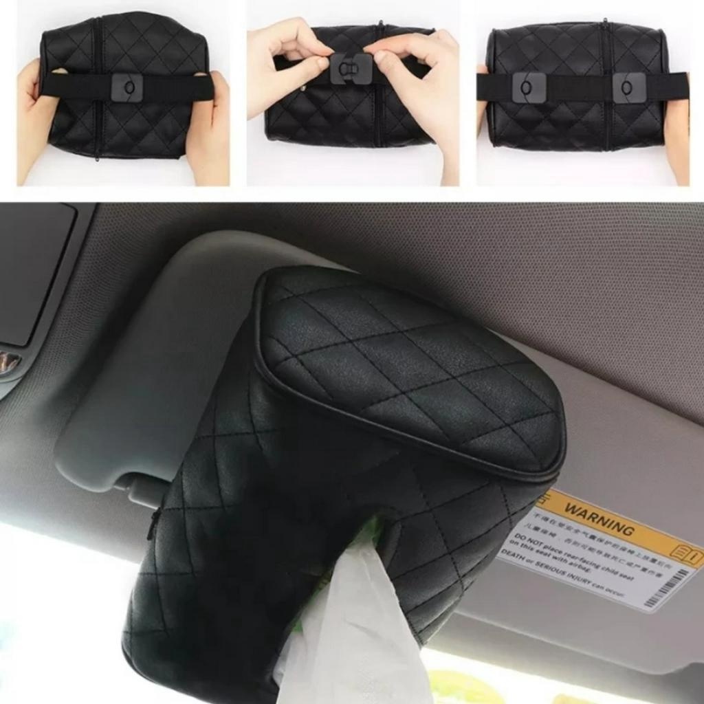 SARUNG TEMPAT TISSUE / TISU / TISSIU MOBIL GANTUNG DI JOK / SUN VISOR (KULIT SINTETIS)