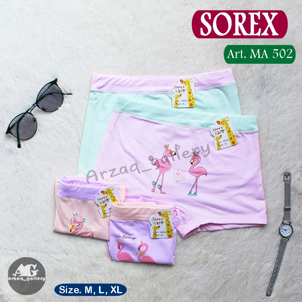 Boxer Sorex Kids MA 503/502 | Celana Dalam Anak Perempuan Boxer Motif Sweetie Cat