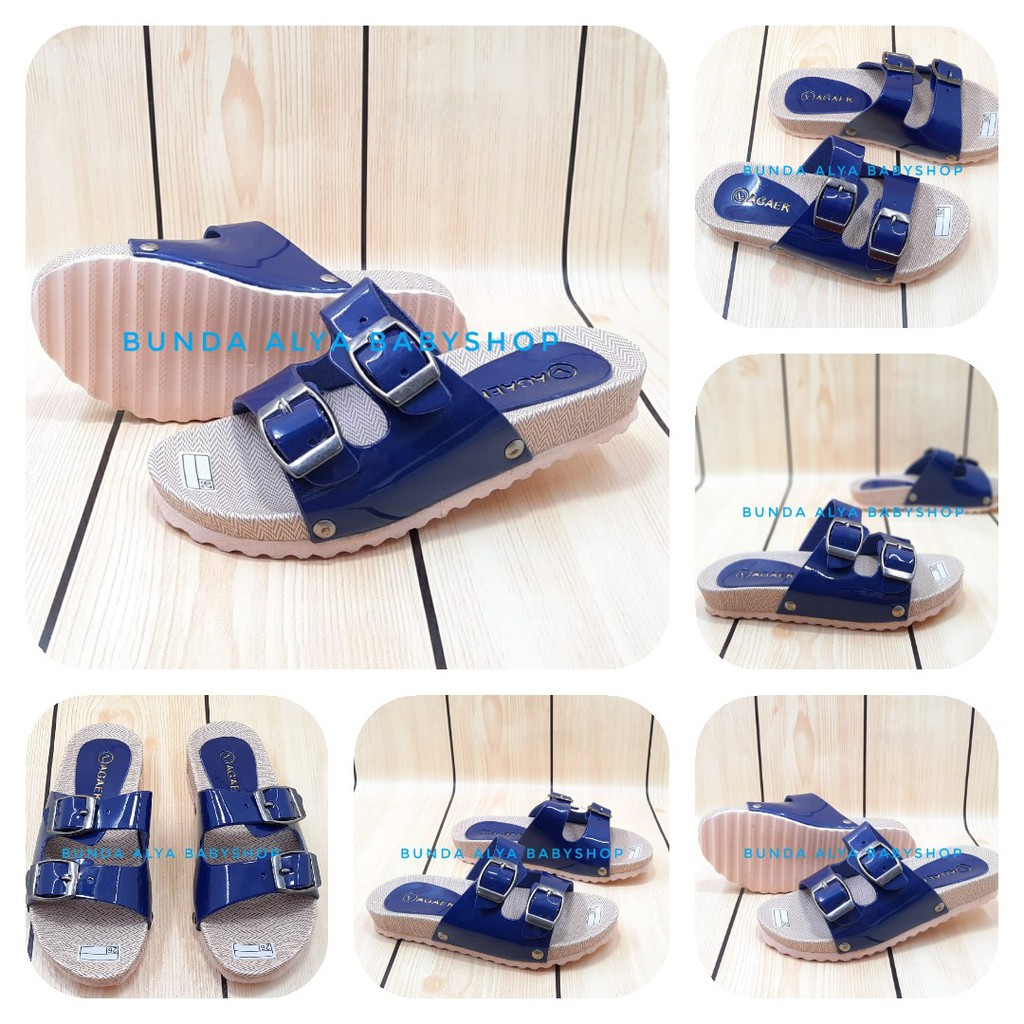 Sandal Anak Perempuan Usia 4 5 6 7 Tahun Size 26 - 33 Alas Karet - Sandal Anak Cewek Tali NAVY Alas Karet Anti Licin