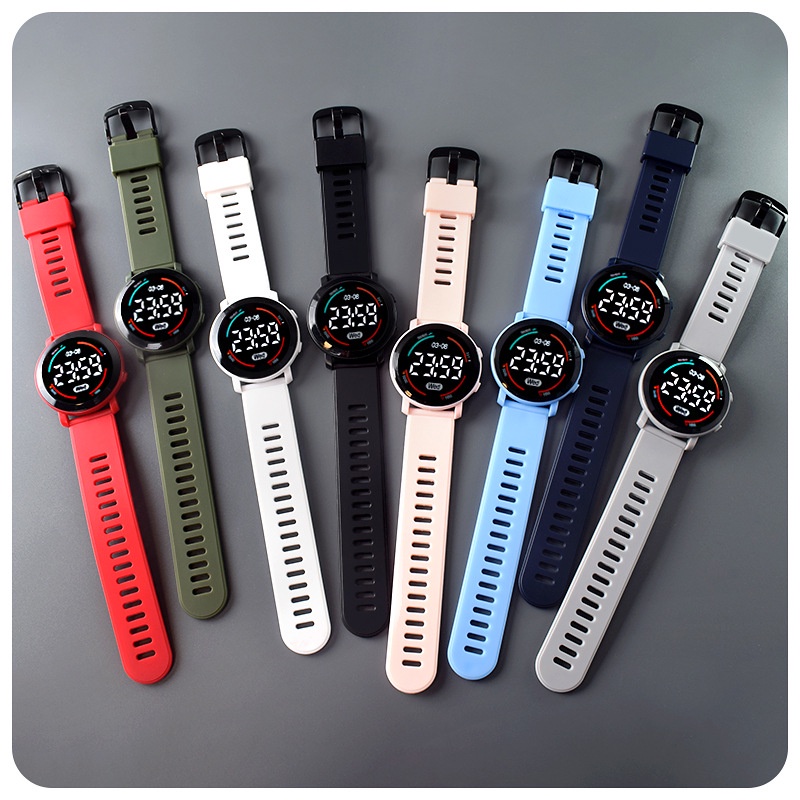 Jam Tangan Pria dan Wanita LED Water resist M6 rubber Original