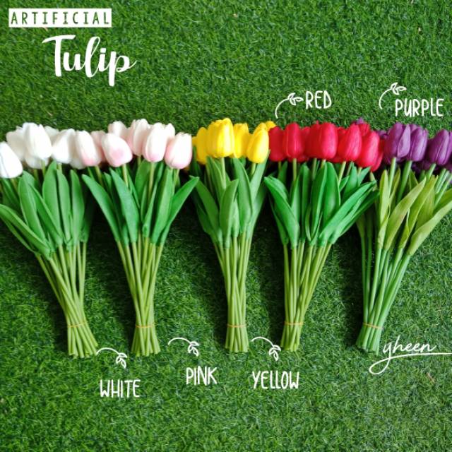  Bunga  Tulip  Latex Artificial Tulip  Harga  Per  Tangkai  