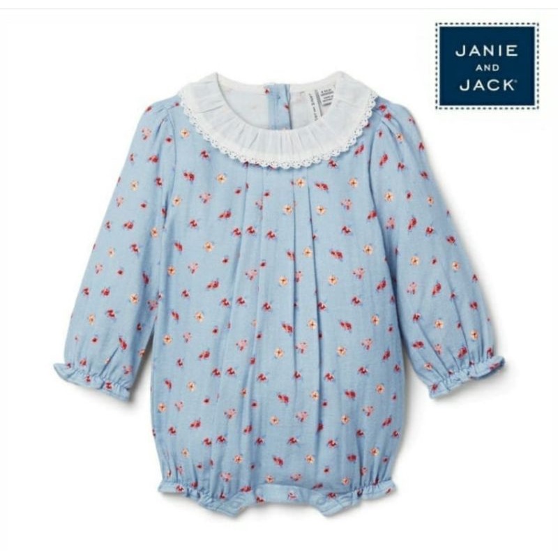 Janie & Jack - Jumpsuit Romper Anak Bayi Laki Perempuan | Size 0, 3, 6 bulan-Poppy
