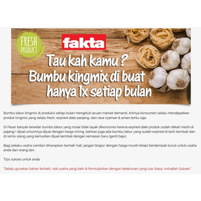 

Bumbu Tabur Rasa Barbekiu KINGMIX 250gr