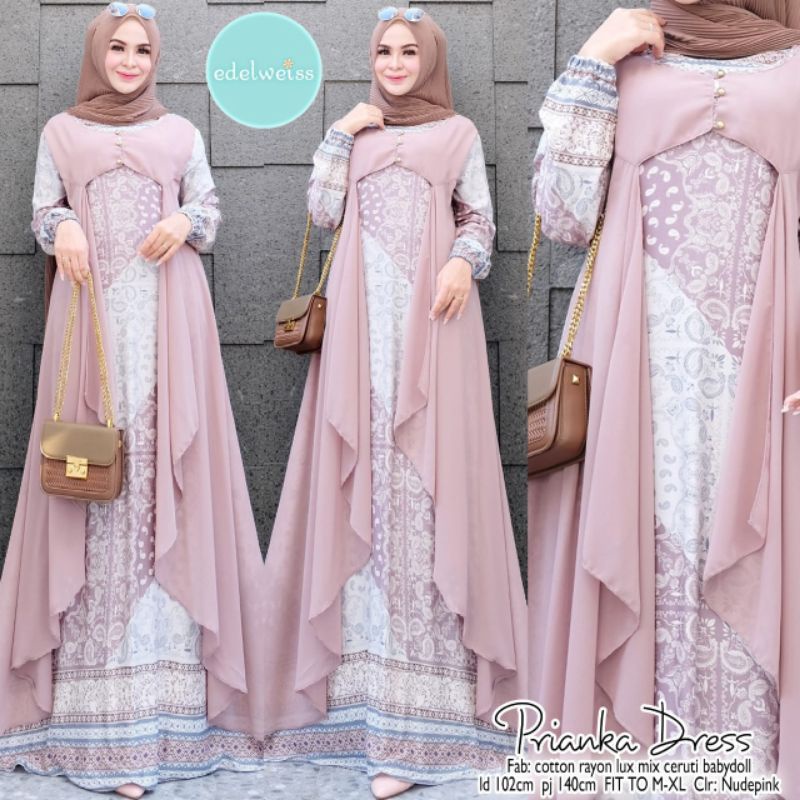 prianka dress gamis maxy lebaran pesta kondangan abaya wedding bridesmaid sarimbit keluarga seragam