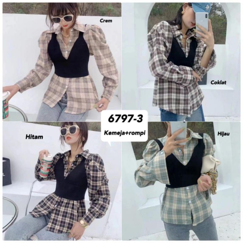 kemeja premium+rompi rajut import 6797-3