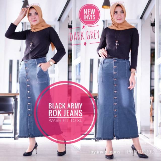 BAJU GAMIS MODIS FASHION STORE/ROK PANJANG/ SKIRT ORI JEANS SNOW