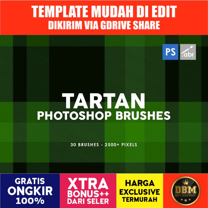 30 Tartan - Photoshop Stamp Brushes