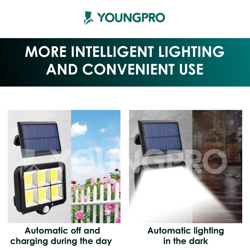 YOUNGPRO YSF-120 - Lampu Solar 120 LED 3 Mode Cahaya + Panel Surya